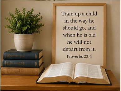 Open Bible and Proverbs 22:6
